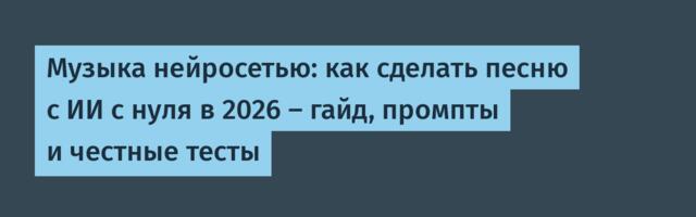 Музыка нейросетью: как сделать песню с ИИ с нуля в 2026 — гайд, промпты и честные тесты