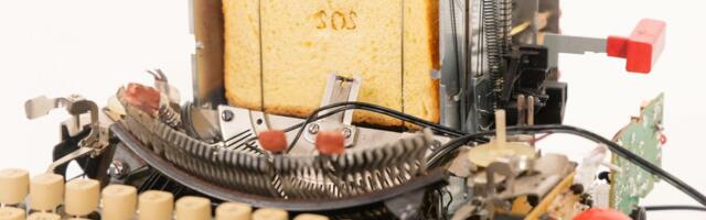Typewriter modded to print messages on toast