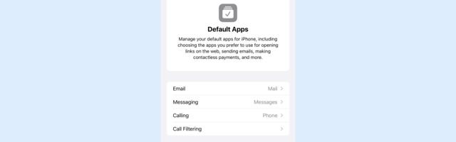 iOS 18.2 Adds 'Default' Section for Managing Your Preferred Apps