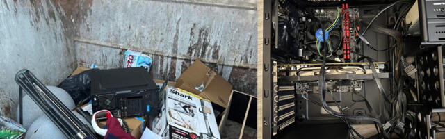 Fully working PC fished out from a dumpster and rehabbed — trash-binned system can still run Linux and light games