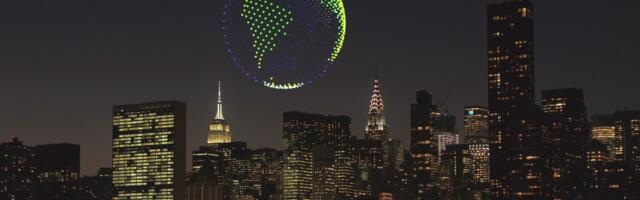 A thousand drones bring climate-change light show to New York’s skyline