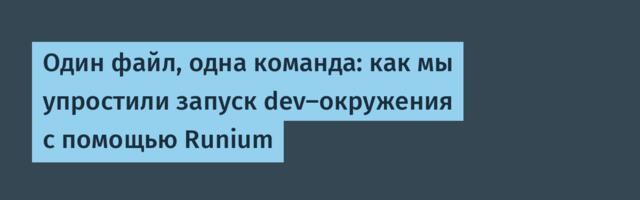 Один файл, одна команда: как мы упростили запуск dev-окружения с помощью Runium