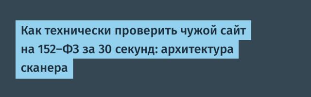 Как технически проверить чужой сайт на 152-ФЗ за 30 секунд: архитектура сканера