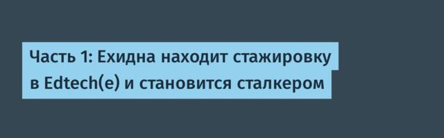 Часть 1: Ехидна находит стажировку в Edtech(е) и становится сталкером