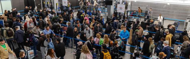 Hundreds of flights have been canceled after a snowstorm struck on one of the busiest travel weekends of the year