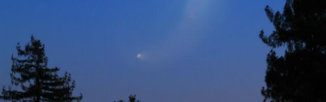 SpaceX Falcon 9 rocket launch from Vandenberg Space Force Base visible in Santa Cruz