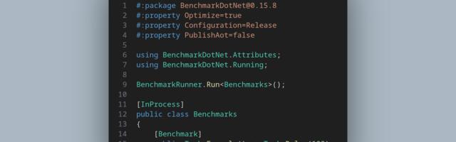 Запускаем бенчмарки всего с одним C# файлом
