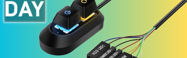 This brilliant $11 power button gadget lets you switch your PC on from your desk with ease — perfect desk upgrade means you don't need to bend down to turn your rig on or off anymore, ships with super-durable mechanical keys and RGB lighting