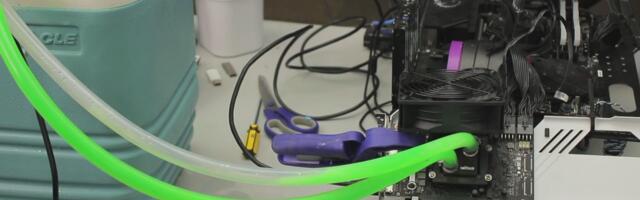 GPU overclocker uses chilled car antifreeze and pond pump to push Intel card to sub-zero temps, sets world record — 'TrashBench' sets GPU benchmark record at -17C, gains 16% more performance