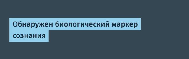 Обнаружен биологический маркер сознания