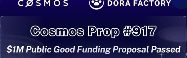 Cosmos Hub Approves $1 Million Grant to Dora Factory for Quadratic Funding Initiative