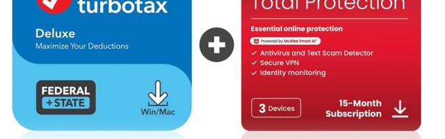 Amazon’s Best Tax and Security Duo, TurboTax Deluxe and McAfee Bundle Is 63% Off