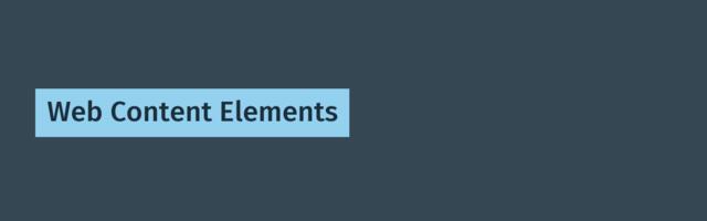 Web Content Elements