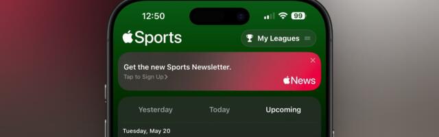 Apple Sports App Updated With Improved Access to Standings and NHL Goal Scorers, New Sports Newsletter