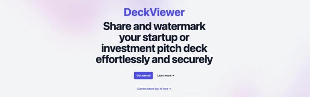 DeckViewer: Seamless Pitch Deck Sharing