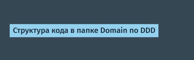 Структура кода в папке Domain по DDD