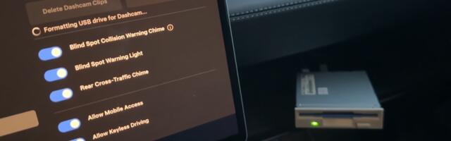 Engineer installs 3.5-inch floppy drive in a Tesla — modern EV recognizes and runs ancient storage device, even plays an MP3 file from diskette