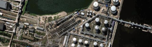 Satellite images show a blazing Russian oil terminal from Ukraine's strikes during the annual Russian Davos