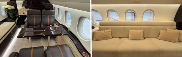 See on board the $60 million Dassault Falcon 8X private jet. It costs $14,000 an hour to hire, and has owners like F1 star Max Verstappen.