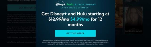 DEAL: Disney+, Hulu Bundle (W/ Ads) Just $4.99/Mo for a Year