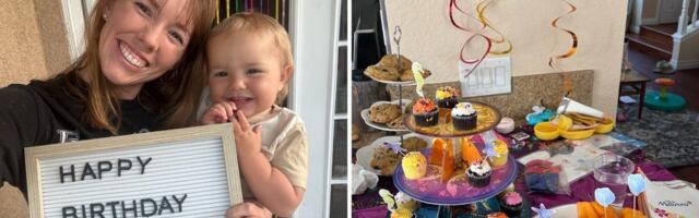 I used all the extra supplies from my kids' parties and threw one for myself. It was a fun, inexpensive celebration.