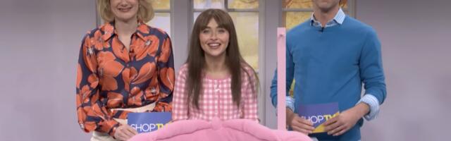 Sabrina Carpenter is selling an interesting neck pillow in SNL Shop TV sketch
