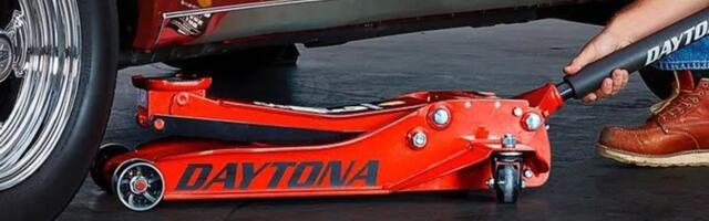 Harbor Freight Just Dropped A New Metallic Red Daytona 3-Ton Floor Jack