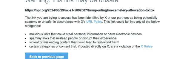 X is labeling an unflattering NPR story about Donald Trump as ‘unsafe’