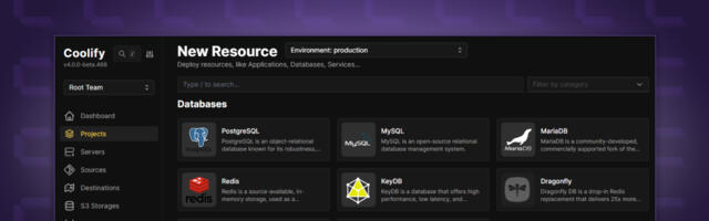 Как создать базу данных на своём сервере с помощью Coolify