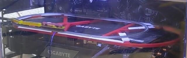 PC modder installs a working train set on top of their GPU — All aboard the 'PCI Express' to Gamesville