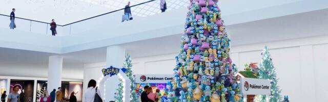 The Pokémon Company sets up 16ft Christmas tree made of plushies
