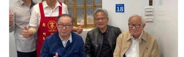 Semiconductor legends take a stroll in a Taiwanese night market — Nvidia, TSMC, MediaTek, and Quanta heads seen eating dinner