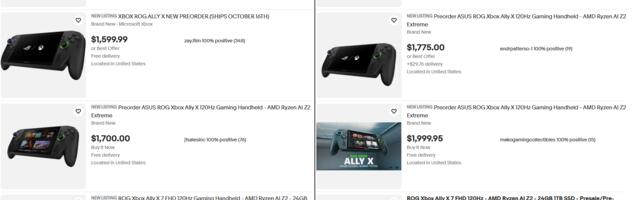 Scalpers sell ROG Xbox Ally X preorders for as much as $2,500 even though they are still in stock — stay away from eBay and buy from retailers