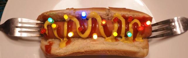 Frankly dangerous hot dog-based LED tester could be a Weiner in the 2025 Hackaday Component Abuse Challenge