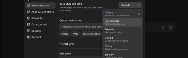 I tried ChatGPT-5.1's personality presets. Cynical and Quirky are my favorites.