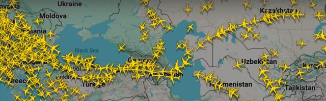 Airlines are being squeezed into this sliver of sky as much of the Middle East joins Russia on the airspace no-fly list