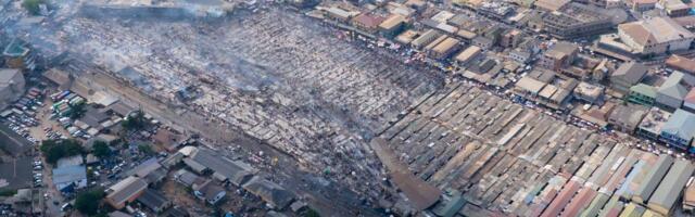 Before and after photos show how a fire destroyed a market where much of the world's secondhand clothes end up