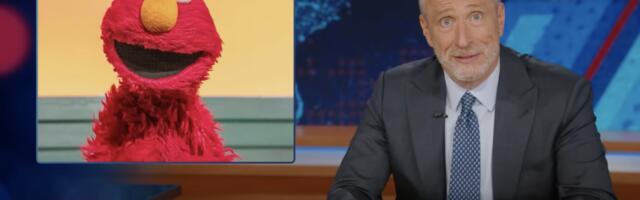 Jon Stewart interviews Elmo from hacker den, excuses are made