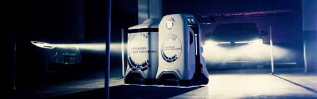 VW’s prototype robot designed to offer full-service charging for electric vehicles