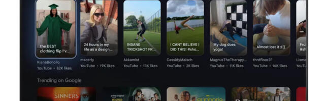 The Google TV platform will soon display YouTube Shorts videos directly on the home page