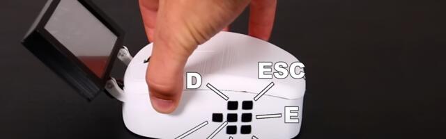 This bulky mouse has a computer inside, and it also boasts a built-in screen