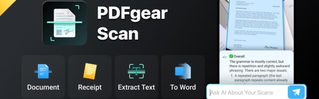 PDFgear Scan is an AI-powered, feature-packed scanning app – and it’s completely free