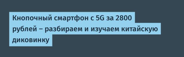 Кнопочный смартфон с 5G за 2800 рублей — разбираем и изучаем китайскую диковинку
