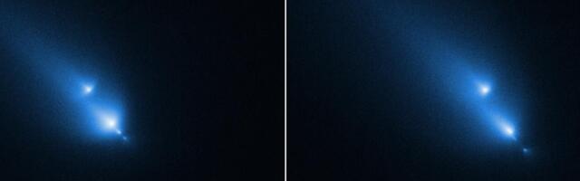 Hubble catches rare view of a comet crumbling