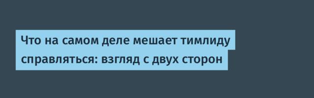 Что на самом деле мешает тимлиду справляться: взгляд с двух сторон