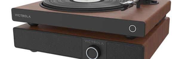 This speaker by Victrola sits underneath turntables and streams audio via Bluetooth