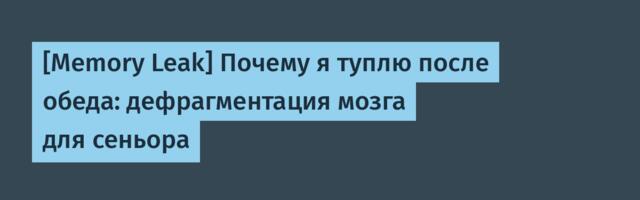 [Memory Leak] Почему я туплю после обеда: дефрагментация мозга для сеньора