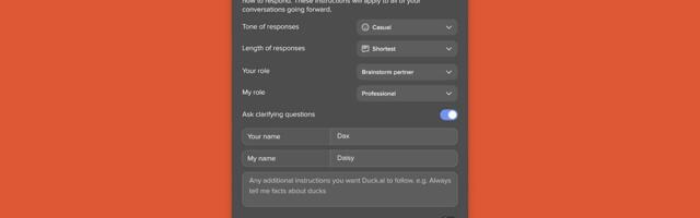 DuckDuckGo now lets you customize the responses of its Duck.ai chatbots