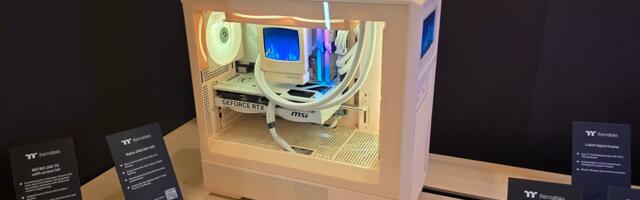 Thermaltake goes retro at CES 2026, shows off liquid cooler with CRT-themed display and 80s-style PC cases