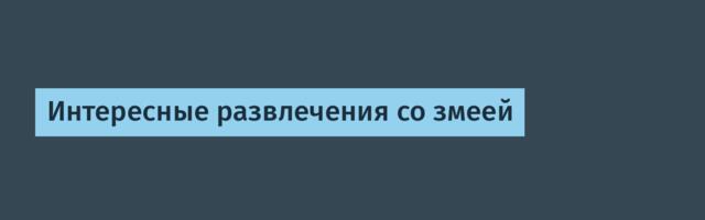 Интересные развлечения со змеей